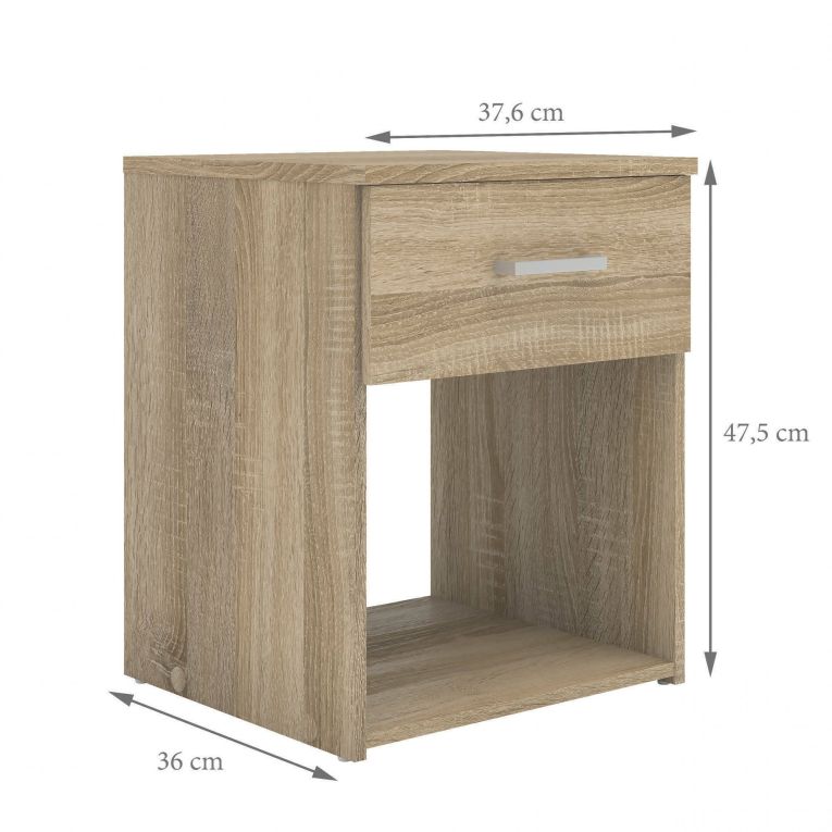 Comodino moderno quercia 37x35x47h cm - Giustina