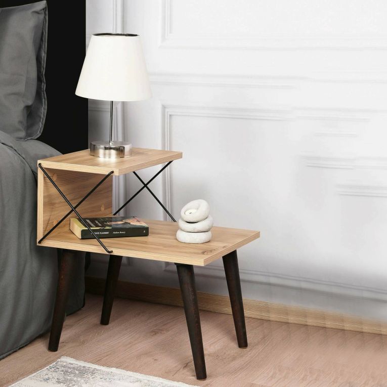 Comodino moderno quercia 50x40x55h cm - Newton