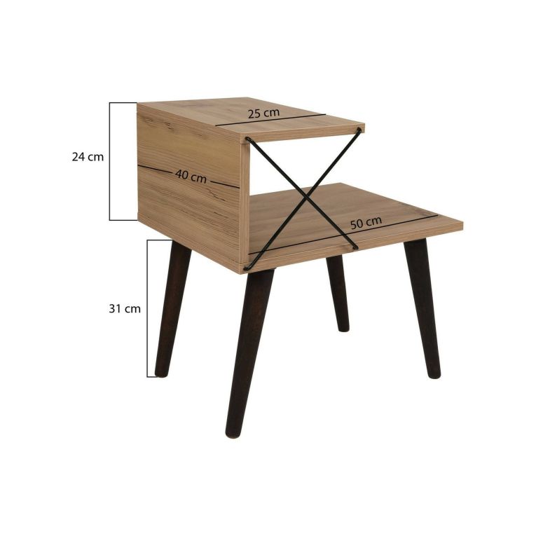 Comodino moderno quercia 50x40x55h cm - Newton
