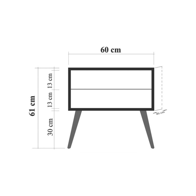 Comodino moderno quercia 60x40x61h cm - Ompong