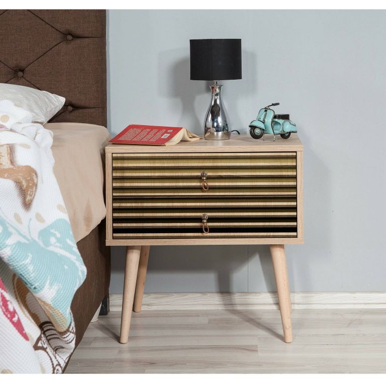 Comodino moderno quercia 60x40x61h cm - Ompong