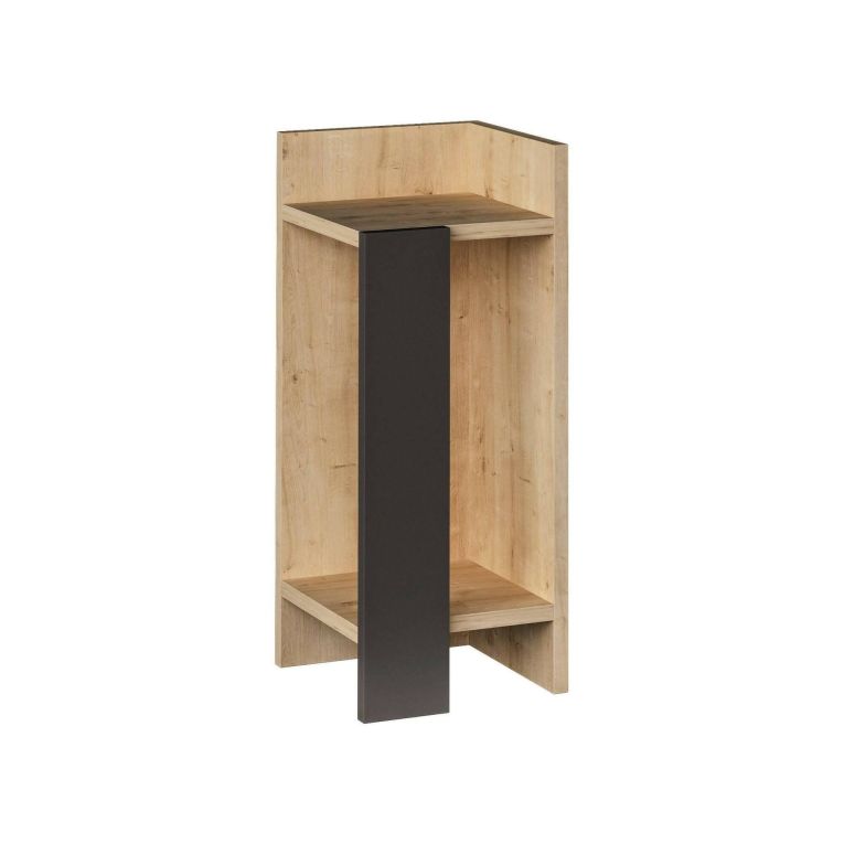 Comodino moderno quercia e antracite 25x27x60h cm - Germana