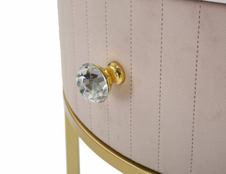 Comodino moderno rosa e bianco 42x42x48h cm - Gerhard