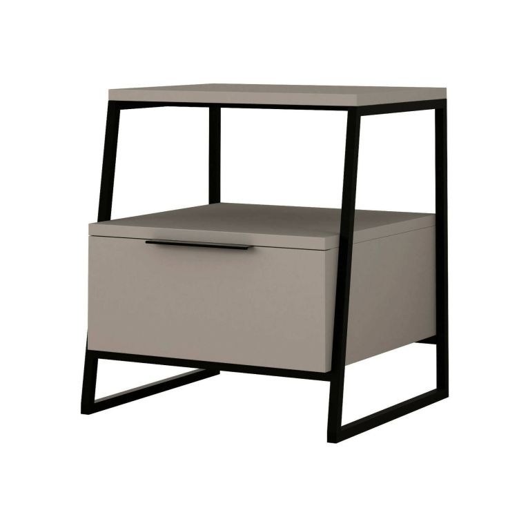 Comodino moderno tortora 45x40x50h cm - Alonso