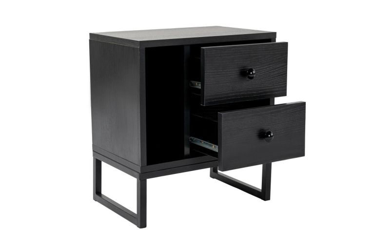 Comodino Rhiannon, 45x30 h50 cm, Nero