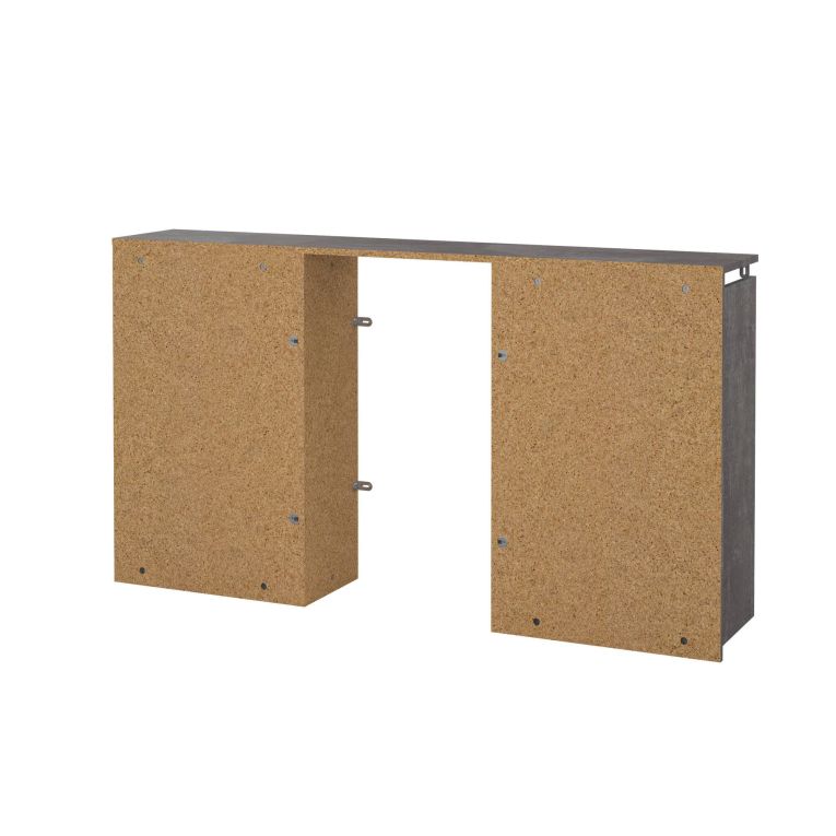 Comodino stretto cemento e bianco lucido 144x26x79h cm - Peridoto