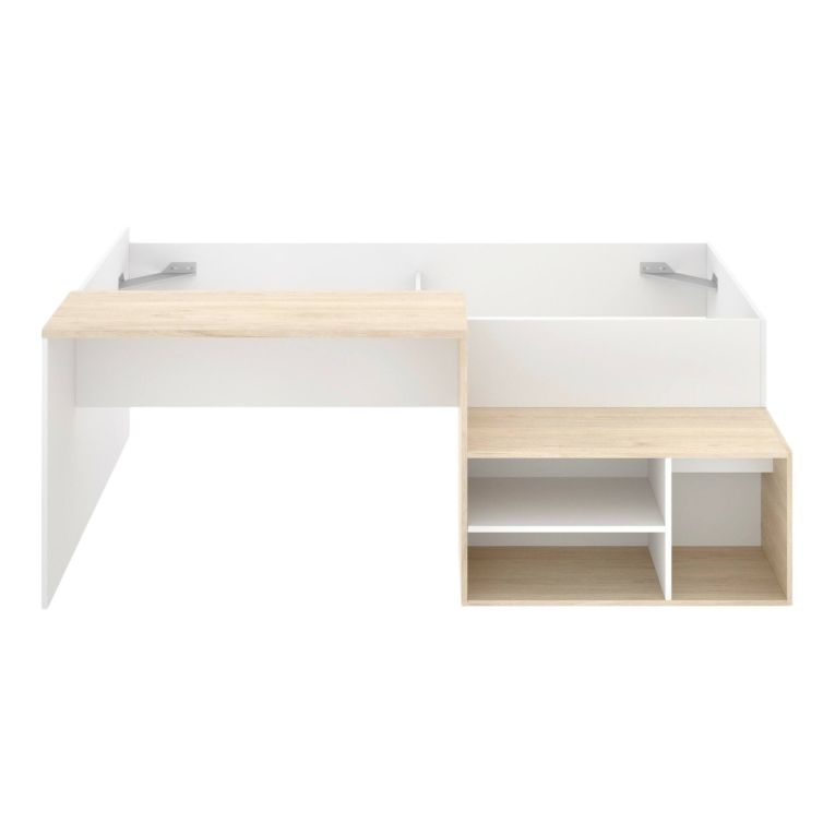 Composizione camera da letto Argh, 195x134h73 cm, Bianco e Rovere
