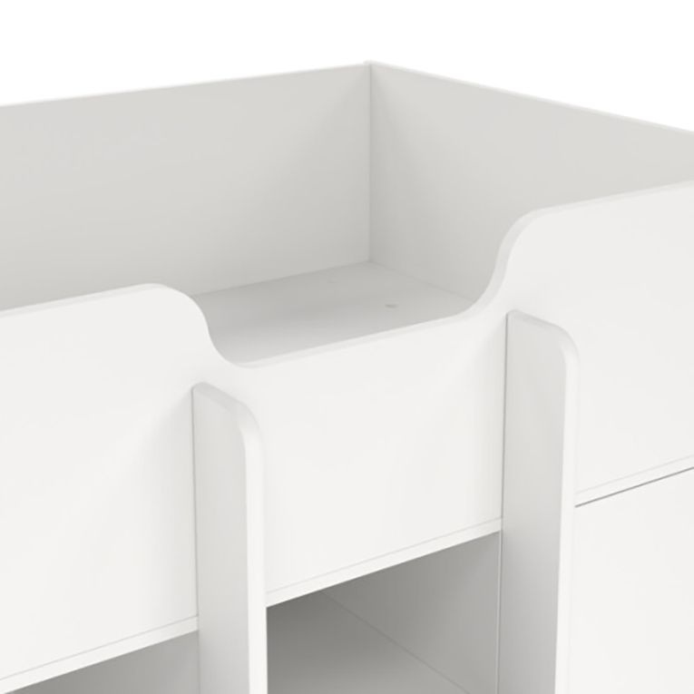 Composizione Camera da Letto Bianco Dimensione Materasso 90x200 cm Scrivania Estraibile 203x104x111h cm, un Letto - Lamedani