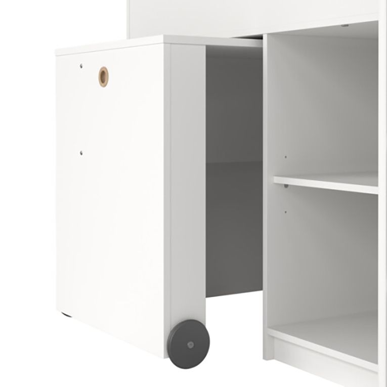 Composizione Camera da Letto Bianco Dimensione Materasso 90x200 cm Scrivania Estraibile 203x104x111h cm, un Letto - Lamedani