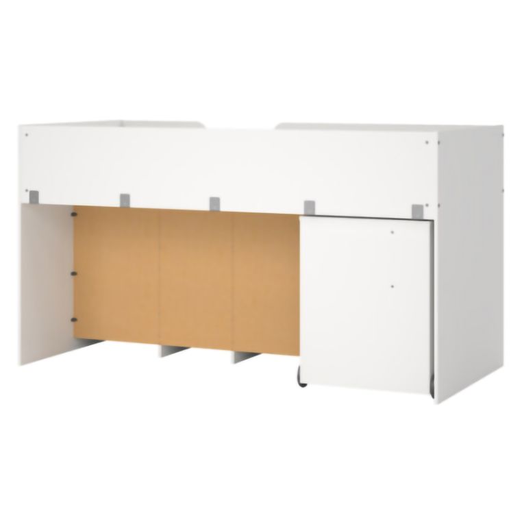 Composizione Camera da Letto Bianco Dimensione Materasso 90x200 cm Scrivania Estraibile 203x104x111h cm, un Letto - Lamedani