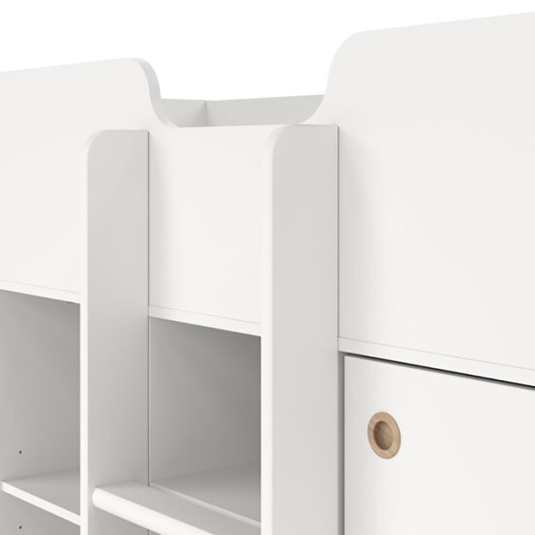 Composizione Camera da Letto Bianco Dimensione Materasso 90x200 cm Scrivania Estraibile 203x104x111h cm, un Letto - Lamedani