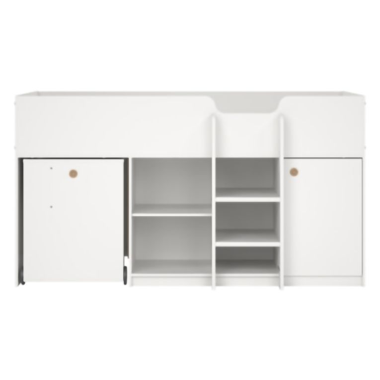 Composizione Camera da Letto Bianco Dimensione Materasso 90x200 cm Scrivania Estraibile 203x104x111h cm, un Letto - Lamedani