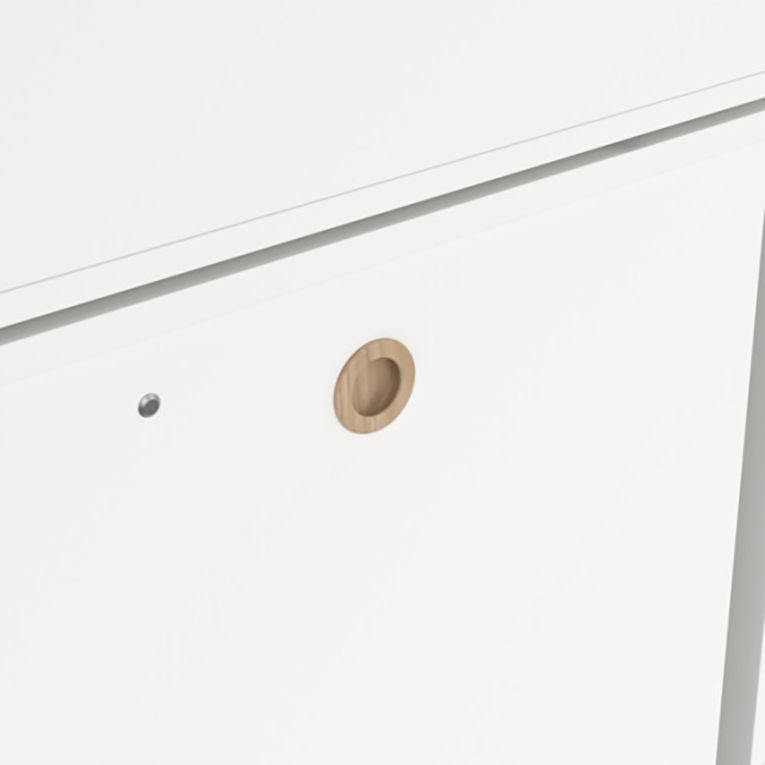 Composizione Camera da Letto Bianco Marrone Rovere Dimensione Materasso 90x200 cm Scrivania Estraibile 203x104x111h cm, un Letto - Lamedani