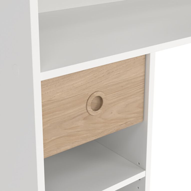 Composizione Camera da Letto Bianco Marrone Rovere un Cassetto Dimensione Materasso 90x200 cm 203x104x150h cm, Compatto Multiuso - Laliso