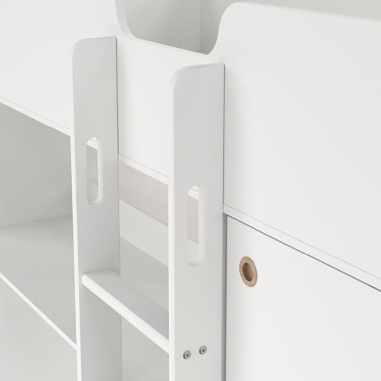 Composizione Camera da Letto Bianco un Cassetto Dimensione Materasso 90x200 cm 203x104x150h cm, Compatto Multiuso - Laliso