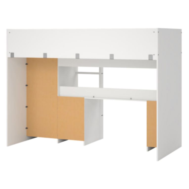 Composizione Camera da Letto Bianco un Cassetto Dimensione Materasso 90x200 cm 203x104x150h cm, Compatto Multiuso - Laliso