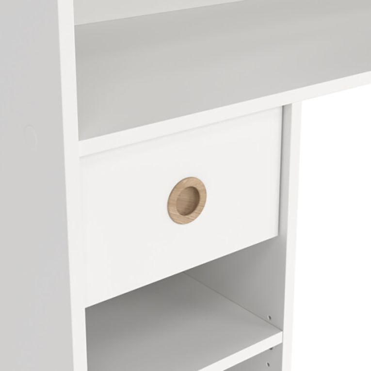 Composizione Camera da Letto Bianco un Cassetto Dimensione Materasso 90x200 cm 203x104x150h cm, Compatto Multiuso - Laliso