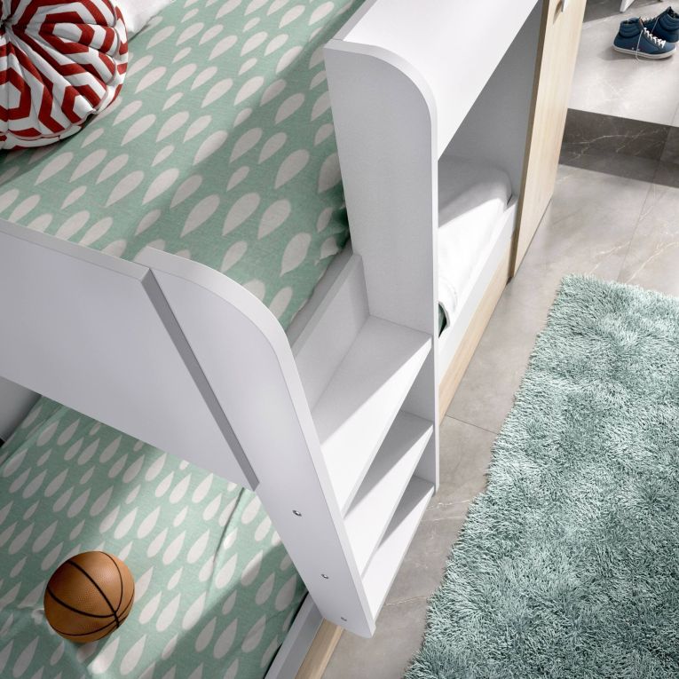 Composizione camera da letto Hikaa, 244x112h150 cm, Rovere e Bianco