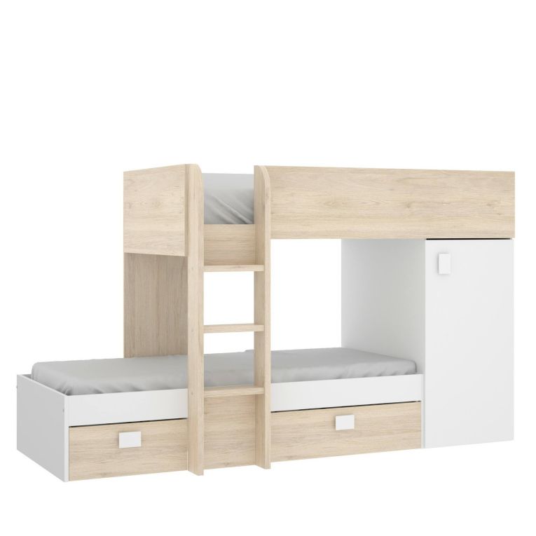 Composizione camera da letto Pax, 255x112h150 cm, Bianco e Rovere