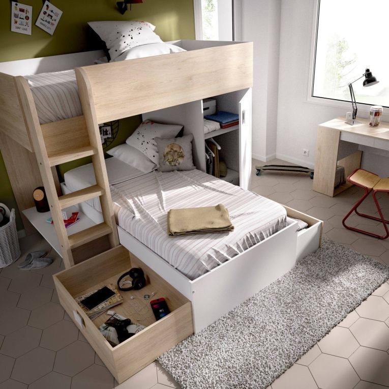 Composizione camera da letto Pax, 255x112h150 cm, Bianco e Rovere