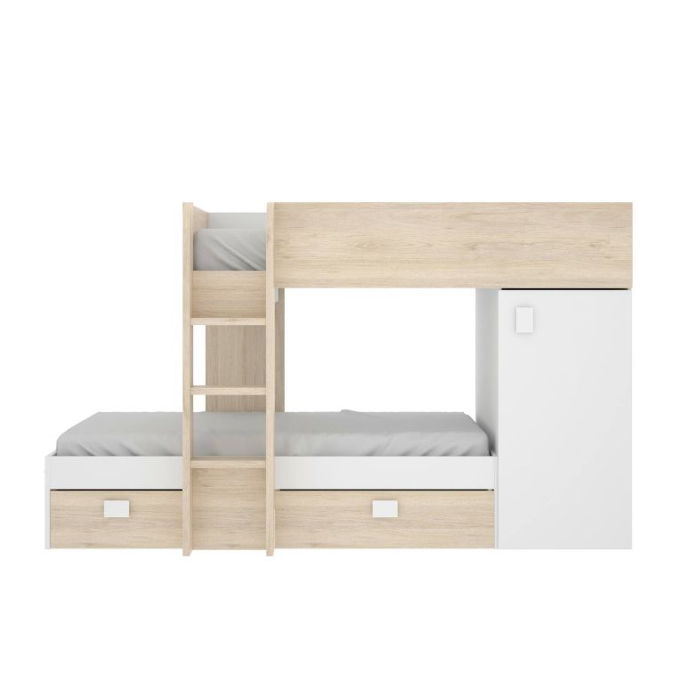 Composizione camera da letto Pax, 255x112h150 cm, Bianco e Rovere