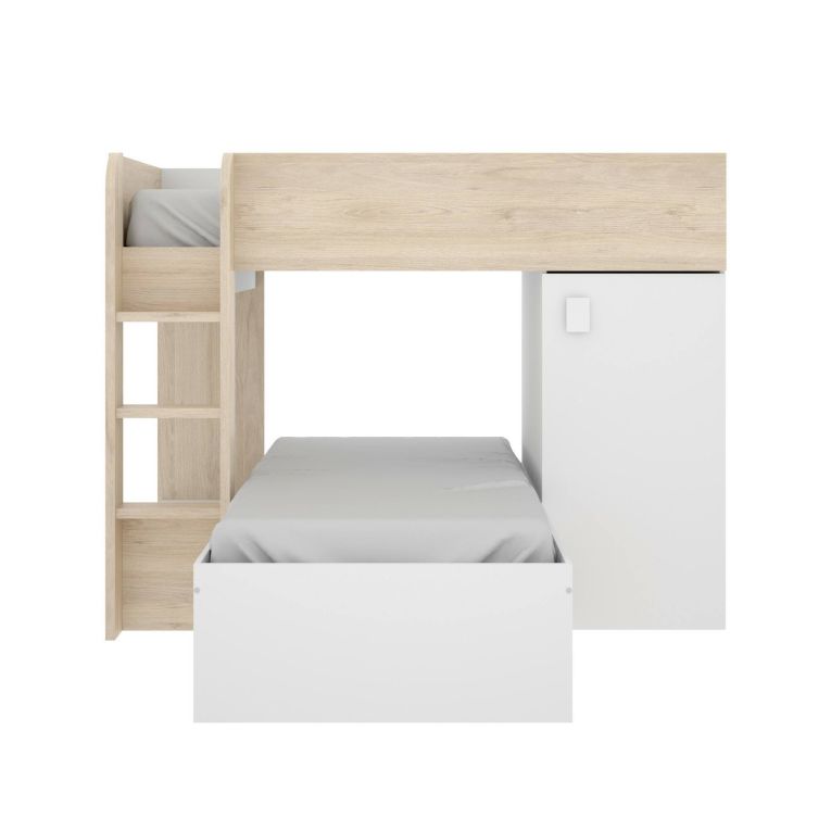 Composizione camera da letto Pax, 255x112h150 cm, Bianco e Rovere