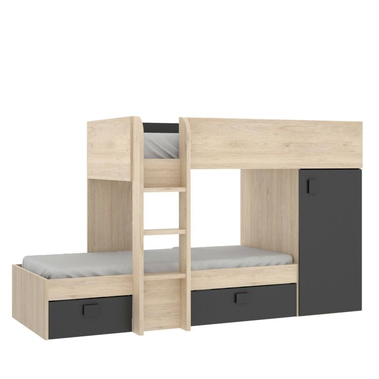 Composizione camera da letto Pax, 255x112h150 cm, Rovere e Antracite
