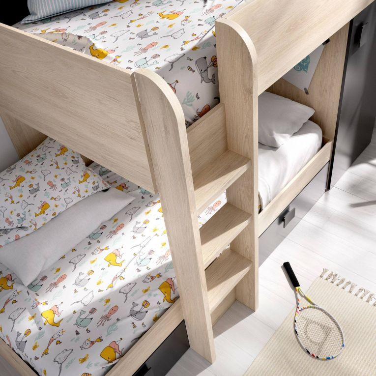 Composizione camera da letto Pax, 255x112h150 cm, Rovere e Antracite