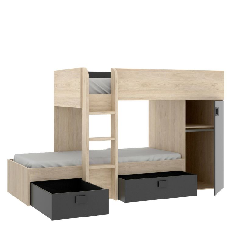 Composizione camera da letto Pax, 255x112h150 cm, Rovere e Antracite