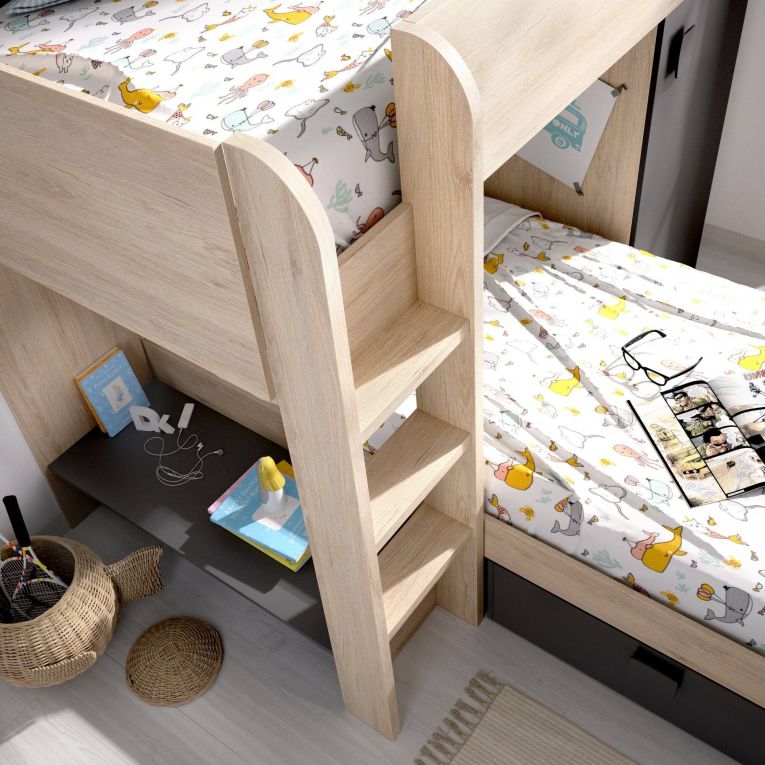 Composizione camera da letto Pax, 255x112h150 cm, Rovere e Antracite