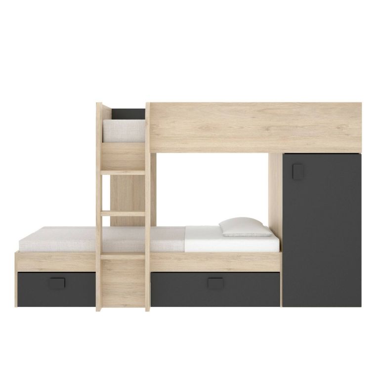 Composizione camera da letto Pax, 255x112h150 cm, Rovere e Antracite