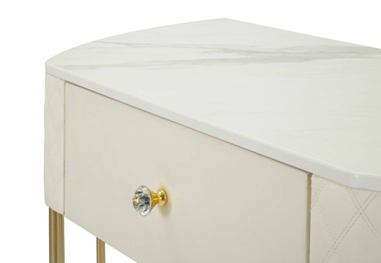 Consolle 100x40x75h cm bianco e oro - Niccolo