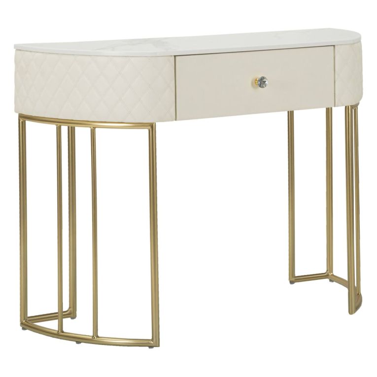 Consolle 100x40x75h cm bianco e oro - Niccolo