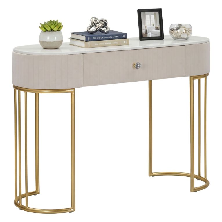 Consolle 100x40x75h cm crema e bianco - Abstraktes
