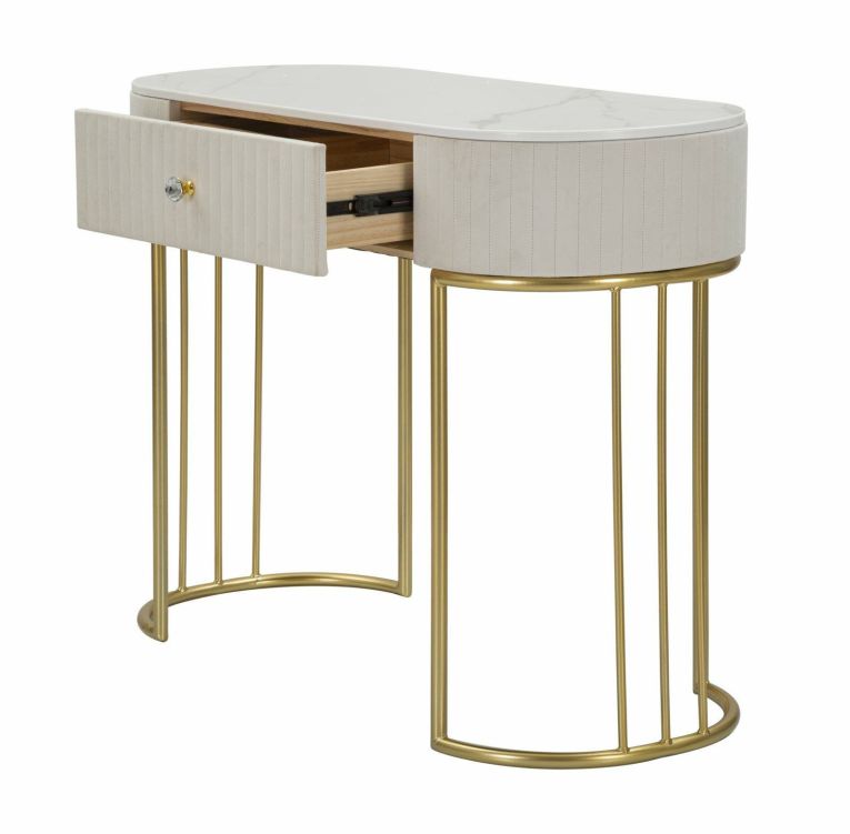 Consolle 100x40x75h cm crema e bianco - Abstraktes