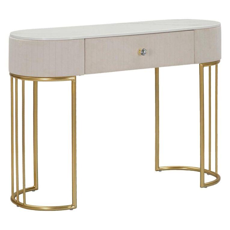 Consolle 100x40x75h cm crema e bianco - Abstraktes