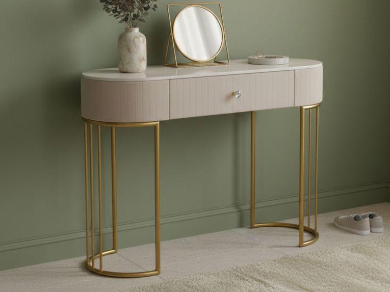 Consolle 100x40x75h cm crema e bianco - Abstraktes