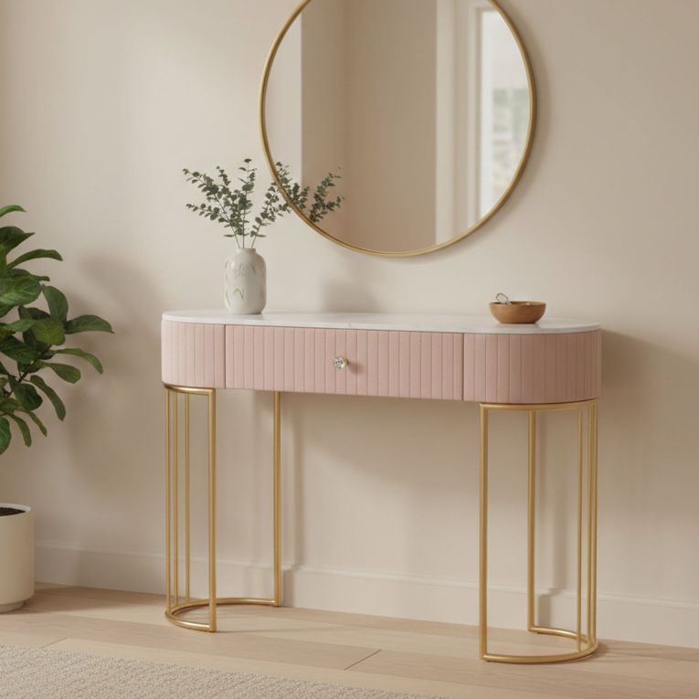Consolle 100x40x75h cm rosa e bianco - Abstraktes