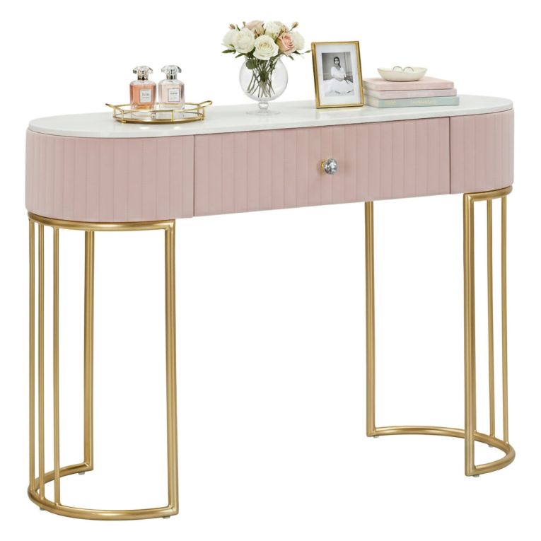 Consolle 100x40x75h cm rosa e bianco - Abstraktes
