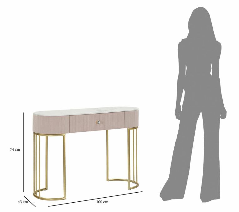 Consolle 100x40x75h cm rosa e bianco - Abstraktes