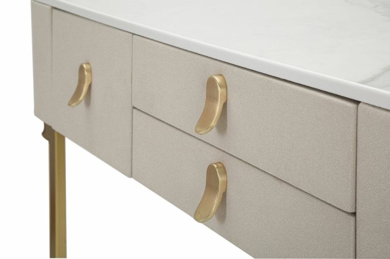 Consolle 100x40x80h cm crema e oro - Ronda