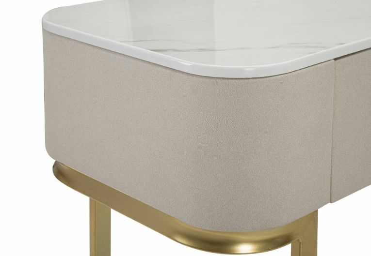 Consolle 100x40x80h cm crema e oro - Ronda