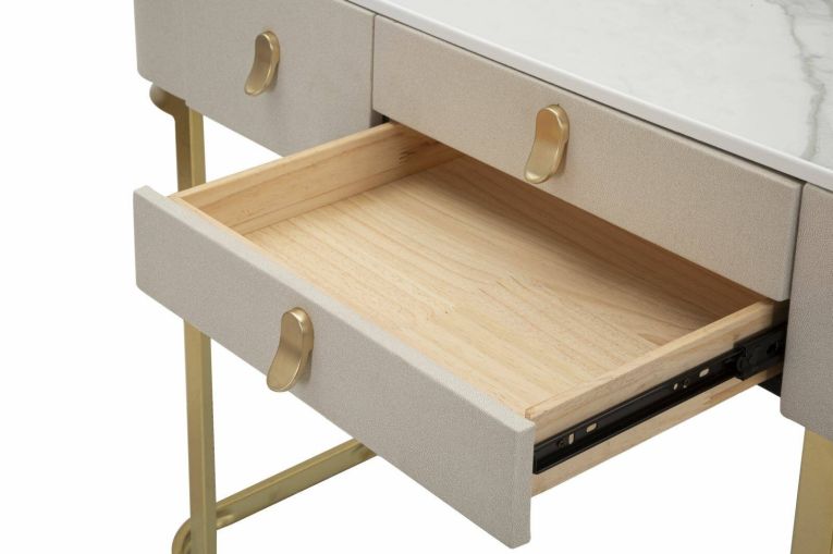 Consolle 100x40x80h cm crema e oro - Ronda