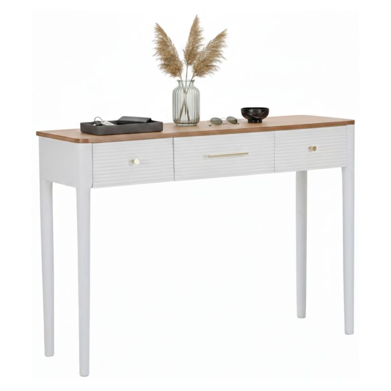 Consolle 107x37x80h cm bianco e marrone - Crypto