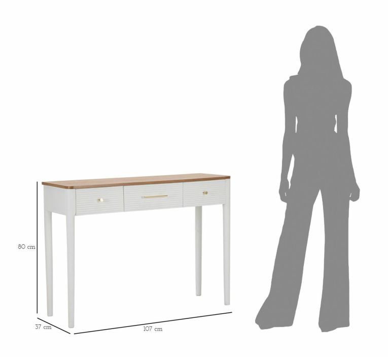 Consolle 107x37x80h cm bianco e marrone - Crypto