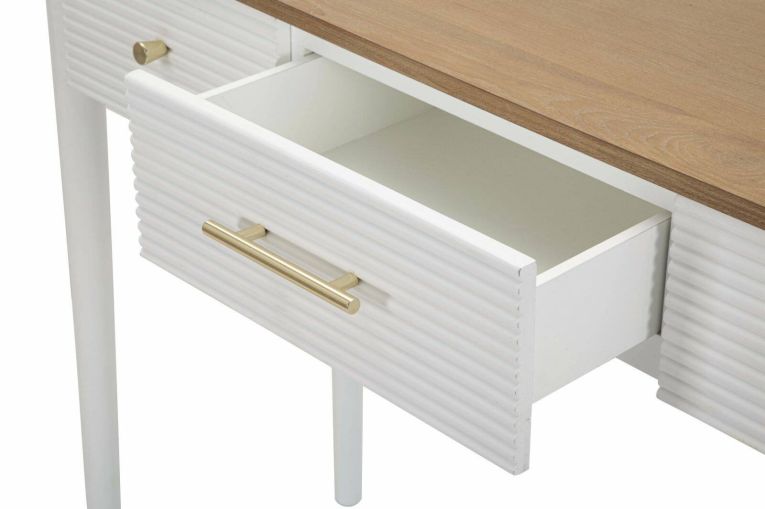 Consolle 107x37x80h cm bianco e marrone - Crypto