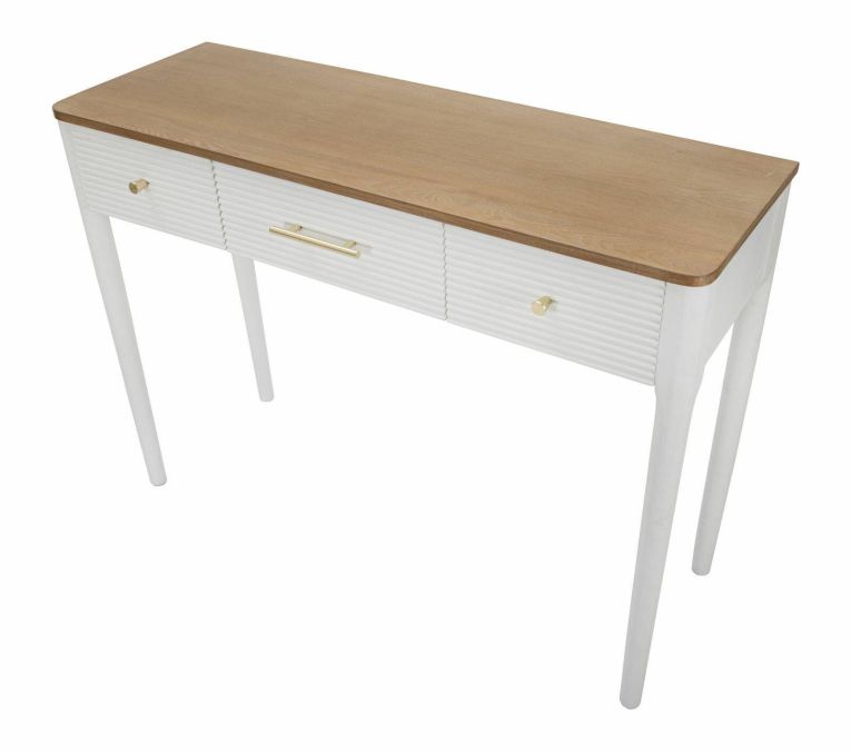 Consolle 107x37x80h cm bianco e marrone - Crypto