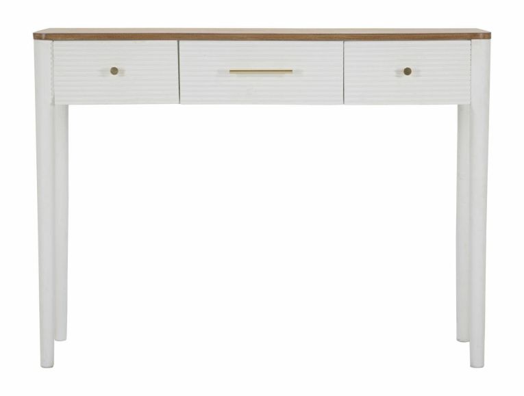 Consolle 107x37x80h cm bianco e marrone - Crypto