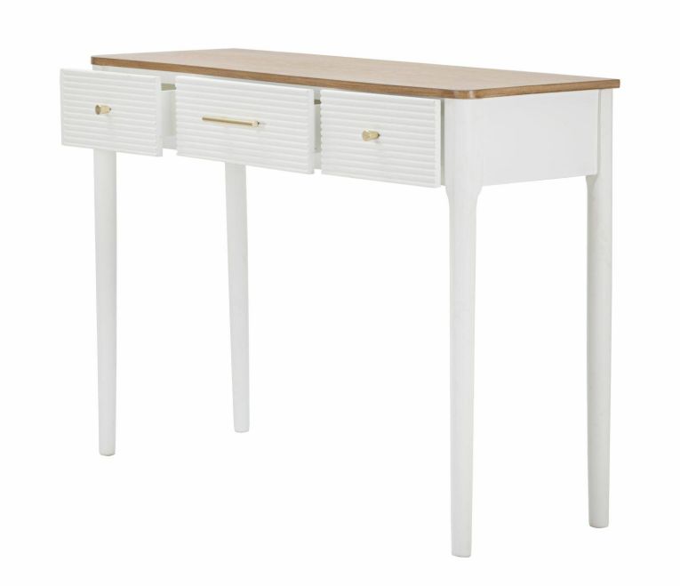 Consolle 107x37x80h cm bianco e marrone - Crypto