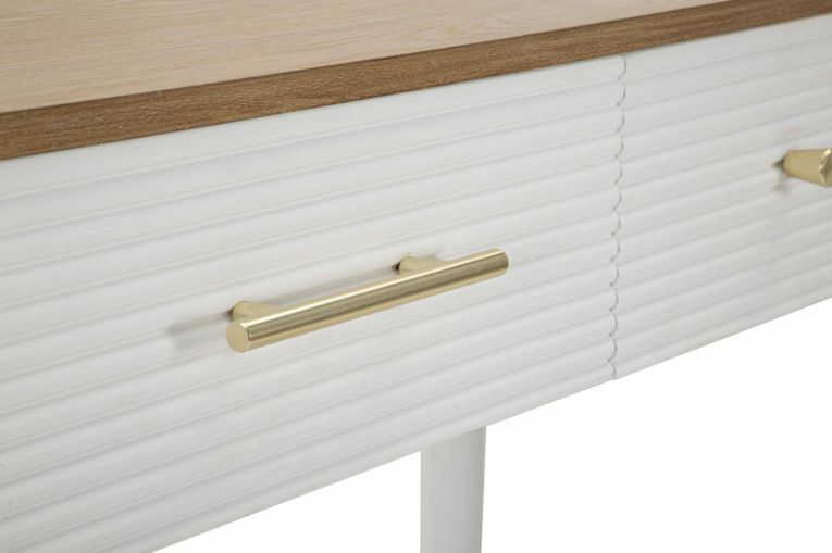 Consolle 107x37x80h cm bianco e marrone - Crypto